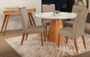 Ver imagem 1 de Mesa de jantar + 4 Cadeiras Itália tampo 120 cm Champagne