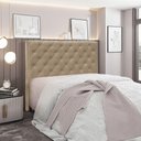 Ver imagem 4 de Cabeceira Dora Queen Fixação no Box Estrutura Mdf-mdp Suede Creme Loja Sheep