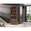 Ver imagem 2 de Cristaleira Lizz Cinza Perola/cedro - Casa D Móveis