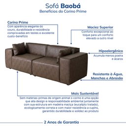 Sofá 2 Lugares 220cm Baobá CabeCasa MadeiraMadeira - 5