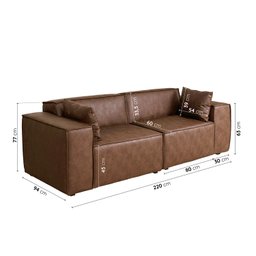 Sofá 2 Lugares 220cm Baobá Cabecasa Madeiramadeira - 3