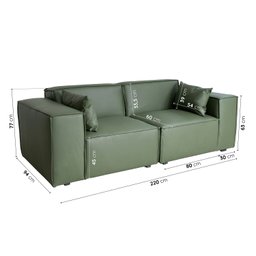Sofá 2 Lugares 220cm Baobá CabeCasa MadeiraMadeira - 3