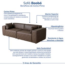 Sofá 2 Lugares 260cm Baobá CabeCasa MadeiraMadeira - 5
