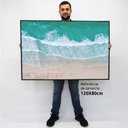 Ver imagem 2 de Quadro Decorativo Praia Mar Azul em tela Canvas TACOLADO PAPEL DE PAREDE Moldura Flutuante 4,5cm Fre