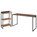 Ver imagem 1 de Kit Escritório Estante Areta 3 Prateleiras com Mesa Industrial Aspen 135cm C01 Nogal - Lyam Decor