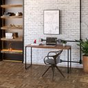 Ver imagem 3 de Kit Escritório Estante Areta 3 Prateleiras com Mesa Industrial Aspen 135cm C01 Nogal - Lyam Decor