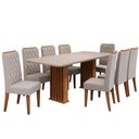 Ver imagem 1 de Conjunto de Mesa Sala de Jantar Tampo com Vidro Mond 2m 8 Cadeiras Bele Veludo Viero Madeirado
