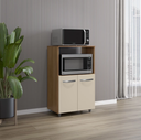 Ver imagem 1 de Balcão Multiuso de Cozinha com 2 Portas Tais para Forno Microondas Savana/off White - Moblis