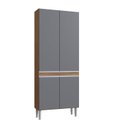 Ver imagem 2 de Paneleiro Modulado 4 Portas 204cm x 80,2cm x 32cm Athena Cinza/Freijo