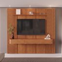 Ver imagem 1 de Conjunto Union Painel com Nicho 3 Gavetas MDF Natural 234cm Mavaular Móveis