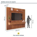 Ver imagem 6 de Conjunto Union Painel com Nicho 3 Gavetas MDF Natural 234cm Mavaular Móveis