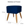 Kit Poltrona Decorativa Marcela Mais Puff Isabela Pés Palito Suede Azul Marinho - DS Estofados - 4