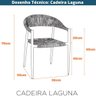 Kit 4 Cadeiras Empilhável Laguna Trancoso Fratini Aluminio Assento Trama Corda Náutica Terracota - 10