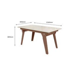 Conjunto Mesa Sala de Jantar 6 Cadeiras 1,56m Dubai Amêndoa - 3