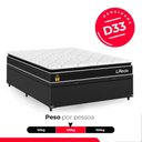 Ver imagem 4 de Cama Box Baú Casal Couro Preto + Colchão Life D33 Pillow Top 61x138x188cm Preto- e-Shop Casa