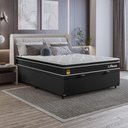 Ver imagem 5 de Cama Box Baú Casal Couro Preto + Colchão Life D33 Pillow Top 61x138x188cm Preto- e-Shop Casa