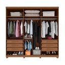 Ver imagem 3 de Guarda-Roupa Casal 6 Portas 6 Gavetas com Pés Florianópolis Marrom/Cinamomo/Off White