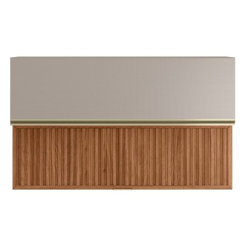 Armário Aéreo 2 Portas MDF Riapada Basculante 120cm Proença Bege/Nogueira/Nude Prime