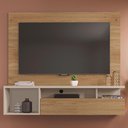 Ver imagem 7 de Painel para Tv 55 Pol com Bancada Suspensa 136cm Brasil Buriti/off White - Caemmun