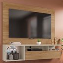Ver imagem 2 de Painel para Tv 55 Pol com Bancada Suspensa 136cm Brasil Buriti/off White - Caemmun