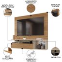 Ver imagem 3 de Painel para Tv 55 Pol com Bancada Suspensa 136cm Brasil Buriti/off White - Caemmun