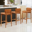 Ver imagem 7 de Kit 06 Banquetas Alta para Cozinha Sala de Jantar Bar Dara L02 Couríssimo Canela - Lyam Decor