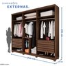 Guarda-roupa Closet 6 Gavetas com Pés Florianópolis Espresso Móveis - 4