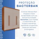 Ver imagem 7 de Guarda-Roupa 4 Portas 3 Gavetas com Pés Fenix Espresso Móveis Marrom/Cinamomo/Off White