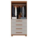 Ver imagem 4 de Guarda-Roupa 2 Portas 4 Gavetas Ilhéus Espresso Móveis Marrom/Cinamomo/Off White