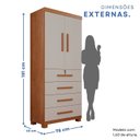 Ver imagem 3 de Guarda-Roupa 2 Portas 4 Gavetas Ilhéus Espresso Móveis Marrom/Cinamomo/Off White