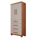 Ver imagem 2 de Guarda-Roupa 2 Portas 4 Gavetas Ilhéus Espresso Móveis Marrom/Cinamomo/Off White