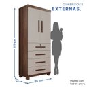 Ver imagem 3 de Guarda-roupa 2 Portas 4 Gavetas Ilhéus Espresso Móveis