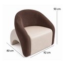 Ver mais imagens de Poltrona Decorativa Confortável Pé Palitos:Veludo Marrom