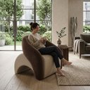 Ver imagem 3 de Poltrona Decorativa Confortável Pé Palitos:Veludo Marrom