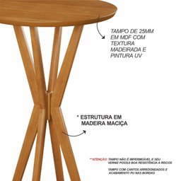 Mesa Bistro Tampo Mdf de 72cm Simpatia - 5
