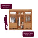 Ver imagem 6 de Guarda-Roupa Casal 100% MDF 6 Portas e 6 Gavetas Vision Marrom/Marromle