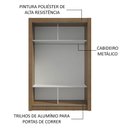 Ver imagem 7 de Guarda-roupa Solteiro 2 Portas de Correr com Espelho Rustic/branco Milano Madesa