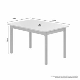 Mesa de Jantar Cativa 1,20cm X 0,80cm Retangular 4 Lugares Tampo Mdf com Vidro - 3