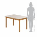 Ver imagem 4 de Mesa de Jantar Cativa 120cm x 80cm Retangular 4 Lugares Tampo MDF com Vidro Branco/Cinamono/Off White