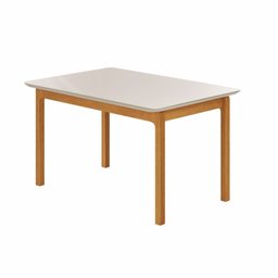 Mesa de Jantar Cativa 1,20cm X 0,80cm Retangular 4 Lugares Tampo Mdf com Vidro - 1