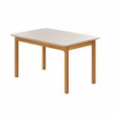 Ver imagem 2 de Mesa de Jantar Cativa 120cm x 80cm Retangular 4 Lugares Tampo MDF com Vidro Branco/Cinamono/Off White