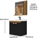 Ver imagem 5 de Kit Banheiro Palas Madrid Balcão Cuba e Espelho Cor Preto / Nature - Comprar Móveis em Casa