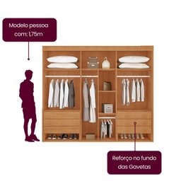 Guarda-roupa Casal 100% Mdf 6 Portas e 6 Gavetas Vision - 10