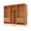 Ver imagem 4 de Guarda-Roupa Casal 100% MDF 6 Portas e 6 Gavetas Vision Marrom/Marromle/Off White