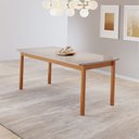 Ver imagem 1 de Mesa de Jantar Cativa 180cm x 90cm Retangular 6 Lugares Tampo MDF com Vidro Branco/Cinamono/Off White