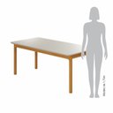 Ver imagem 4 de Mesa de Jantar Cativa 180cm x 90cm Retangular 6 Lugares Tampo MDF com Vidro Branco/Cinamono/Off White