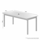 Ver imagem 3 de Mesa de Jantar Cativa 180cm x 90cm Retangular 6 Lugares Tampo MDF com Vidro Branco/Cinamono/Off White