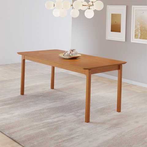 Mesa de Jantar Cativa 180cm x 90cm Retangular 6 Lugares Tampo MDF Marrom/Cinamono