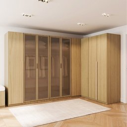 Guarda-Roupa Modulado de Canto 5 Peças 9 Portas com 4 Portas Reflecta Jade Cabecasa Madeiramadeira - 1