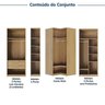 Guarda-roupa Modulado de Canto 5 Peças 9 Portas Jade CabeCasa MadeiraOriginals - 4